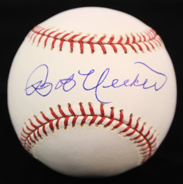 2000s Bob Uecker Milwaukee Brewers Signed OML Selig Baseball (JSA)