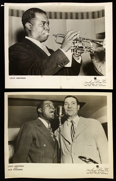 1940-50s Louis Armstrong Jazz Legend Associated Booking Corp. 8x10 B&W Promotional Photo (2)
