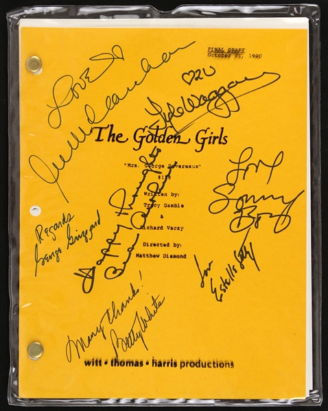 1990 The Golden Girls Cast-Signed Script (Lyle Waggoner Collection)(JSA)