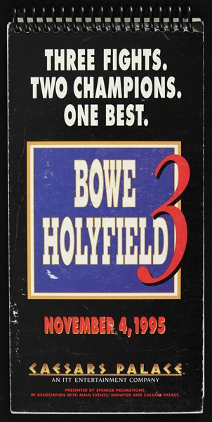 1995 Bowe vs. Holyfield 3 Caesars Palace Note Pad