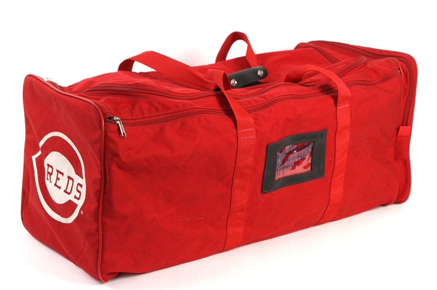 1990s Barry Larkin Cincinnati Reds Team Equipment Bag (MEARS LOA)