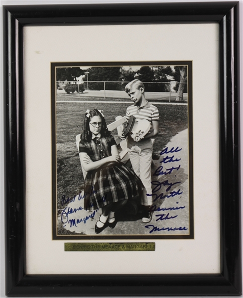 1959-1963 Jay North & Jeannie Russell Dennis the Menace Signed 8x10 Framed Photo (Beckett)