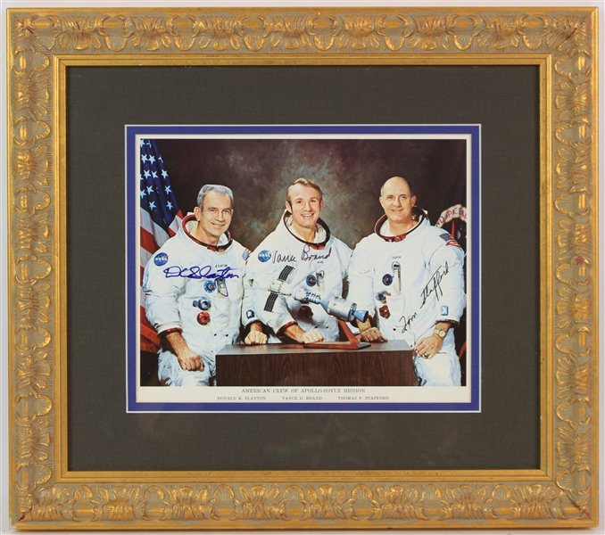 1975 Apollo-Soyuz Mission Donald Slayton & Vance Brand Signed 8x10 Frame Photo (JSA)