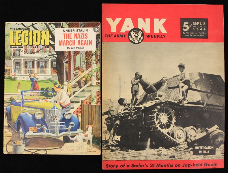 1944 & 1951 Yank The Army Weekly and The American Legion Magazines (Lot of 2)