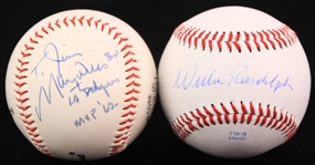 2000s Maury Wills Willie Randolph Signed Baseballs - Lot of 2 (JSA)