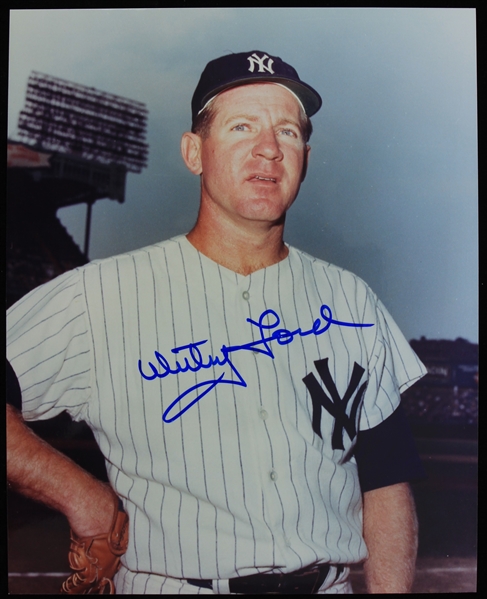 1990s Whitey Ford New York Yankees Signed 8" x 10" Photo (JSA)