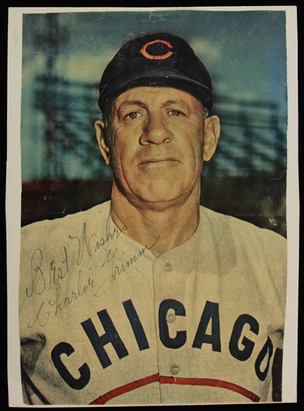 1944-49 Charlie Grimm Chicago Cubs Signed 6.5" x 10" Magazine Photo (JSA)