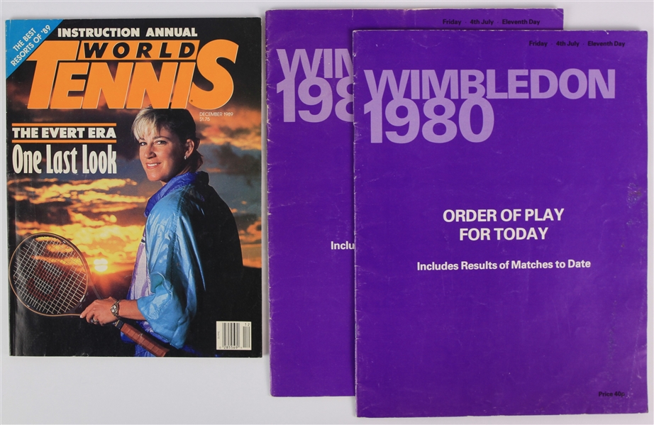1980-89 Tennis Publications - Lot of 3 w/ Wimbledon Order of Play & Match Results Guides