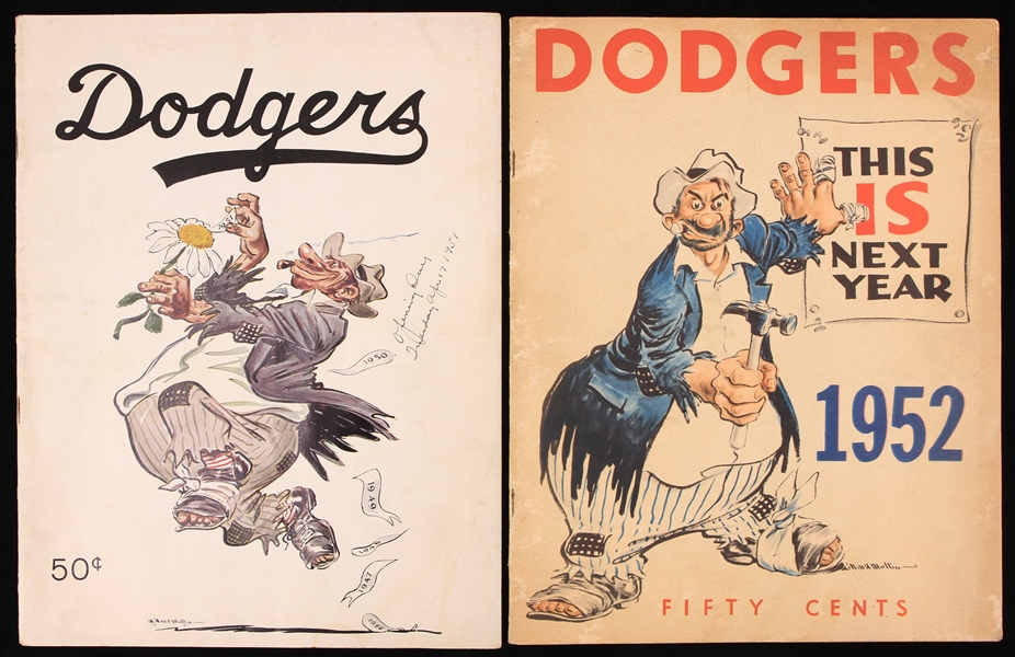 1951-52 Brooklyn Dodgers Team Yearbooks - Lot of 2