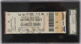 2001 Barry Bonds San Francisco Giants Career Home Run #500 Full Game Ticket (SGC Authentic)