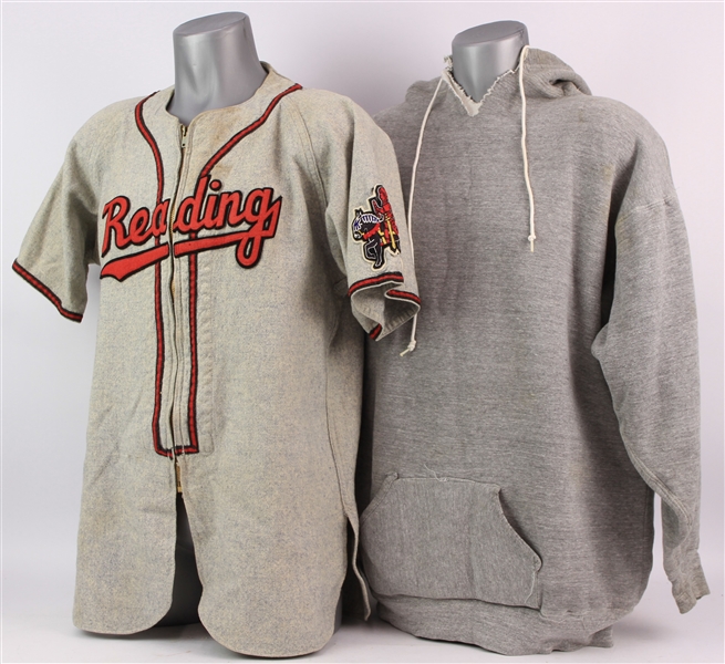 1950s-80s Reading Minor League/High School Jersey & Stephone Paige Kansas City Chiefs Sweatshirt (MEARS LOA)