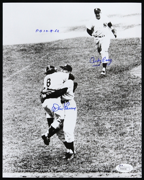 1956 Don Larsen Andy Carey New York Yankees Signed 8" x 10" Photo (*JSA*)