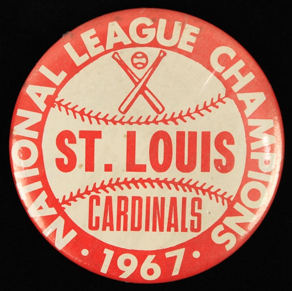 1967 St. Louis Cardinals National League Champions 3.5" Pinback Button