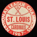 1967 St. Louis Cardinals National League Champions 3.5" Pinback Button