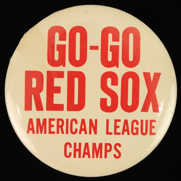 1967 Boston Red Sox Go-Go Red Sox American League Champs 3.5" Pinback Button