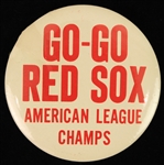 1967 Boston Red Sox Go-Go Red Sox American League Champs 3.5" Pinback Button