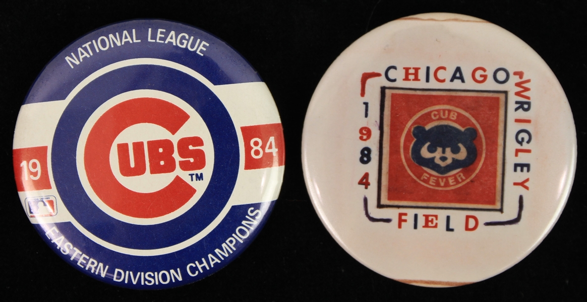 1984 Chicago Cubs 2.25" Pinback Buttons - Lot of 2