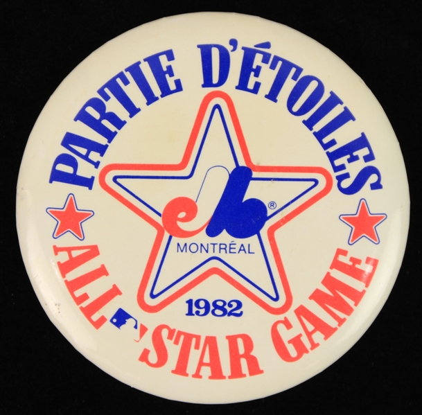 1982 Montreal Expos Olympic Stadium All Star Game 3.5" Pinback Button