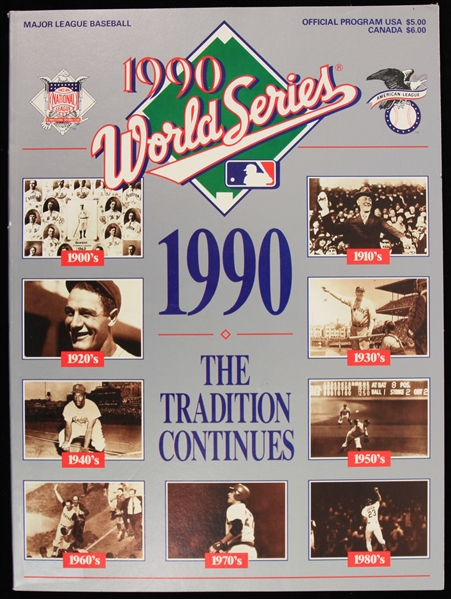 1990 Cincinnati Reds Oakland Athletics World Series Program 