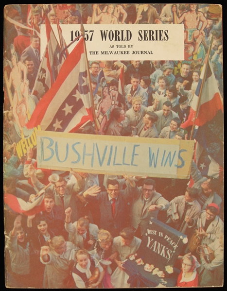 1957 Milwaukee Braves "Bushville Wins" Milwaukee Journal World Series Recap Magazine