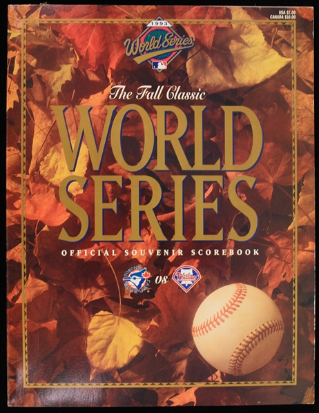 1993 Toronto Blue Jays Philadelphia Phillies World Series Program