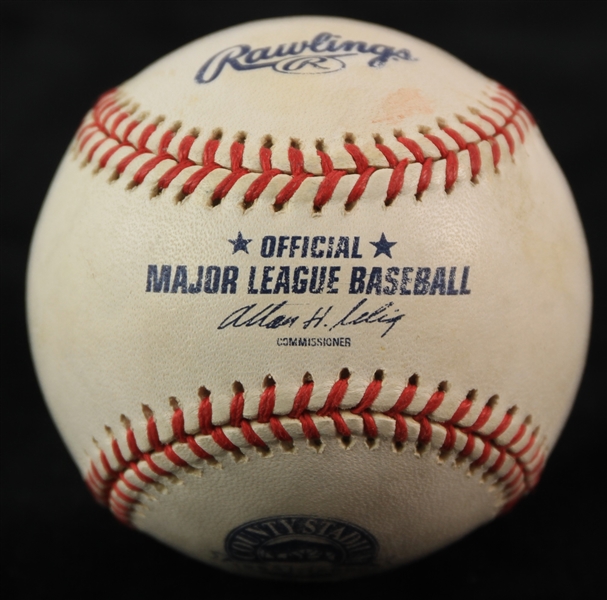 2000 Milwaukee Brewers County Stadium Final Season Game Used OML Selig County Stadium 1953-2000 Baseball (MEARS LOA) 