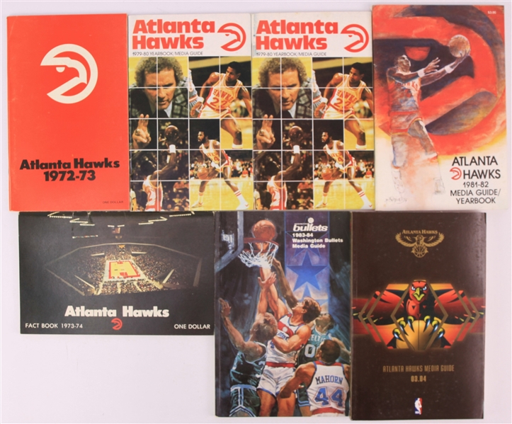 1972-2004 Atlanta Hawks & Washington Bullets Media Guide Collection - Lot of 7 