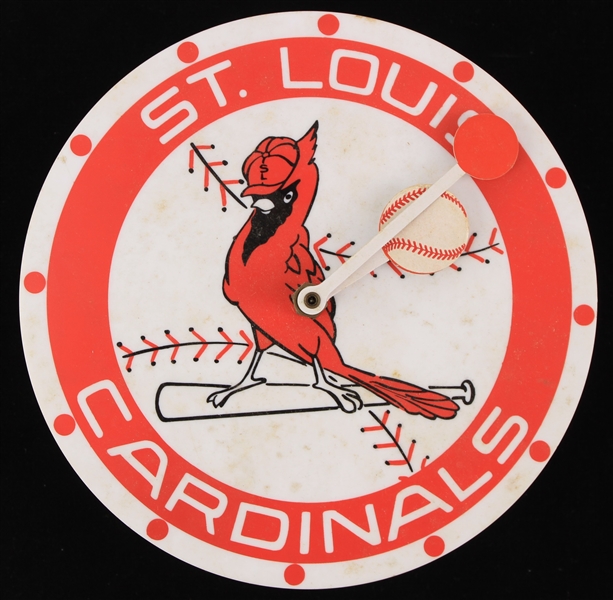 1980s St. Louis Cardinals 6.5" Circular Bird on Bat Logo Wall Clock