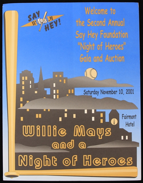 2001 Willie Mays Say Hey Foundation "Night of Heroes" Gala and Auction Program