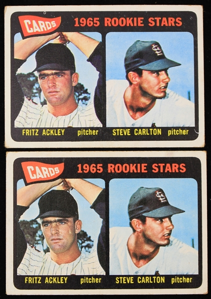1965 Steve Carlton St. Louis Cardinals Topps Rookie Baseball Trading Cards - Lot of 2