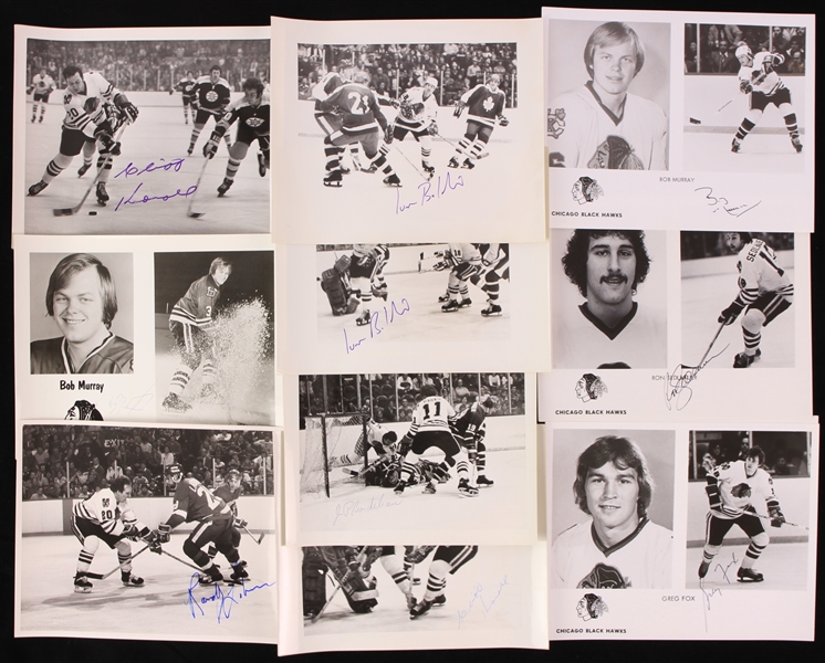 1970s-80s Chicago Blackhawks Signed Photo Collection - Lot of 120 w/ Cliff Koroll, Grant Mulvey, Al Secord & More