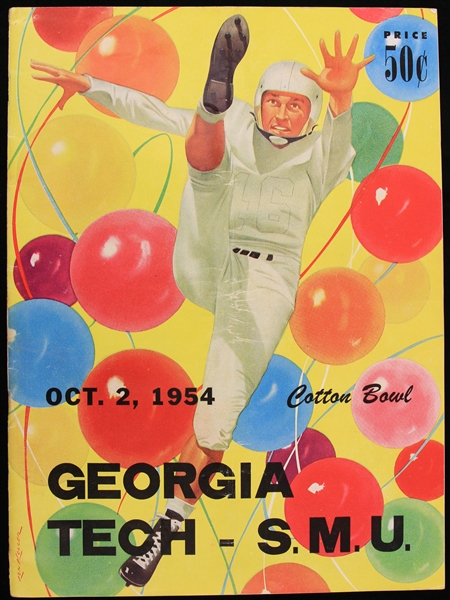 1954 Georgia Tech Yellow Jackets vs SMU Mustangs Cotton Bowl Game Program