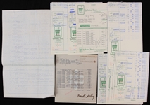 1978 Milwaukee Brewers Hotel Receipts - Lot of 19 w/ 1 Signed by Bud Selig (JSA)