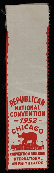 1952 Chicago Republican National Convention 9" Ribbon