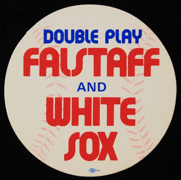 1960s Chicago White Sox Falstaff Beer Double Play 3" Circular Decal