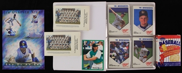 1986-95 Baseball Trading Card Collection - Lot of 6 w/ 1986 Fleer Major League Leaders Complete Set & Milwaukee Brewers Team Sets