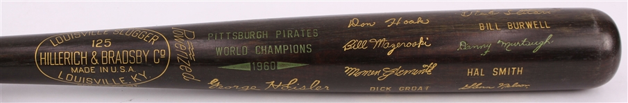 1960 Pittsburgh Pirates World Champions H&B Louisville Slugger Commemorative Black Bat (MEARS LOA)