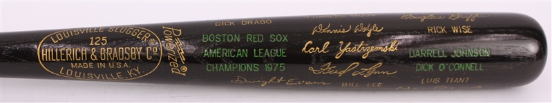 1975 Boston Red Sox American League Champions H&B Louisville Slugger Commemorative Black Bat (MEARS LOA)