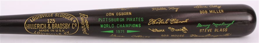 1971 Pittsburgh Pirates World Champions H&B Louisville Slugger Commemorative Black Bat (MEARS LOA)
