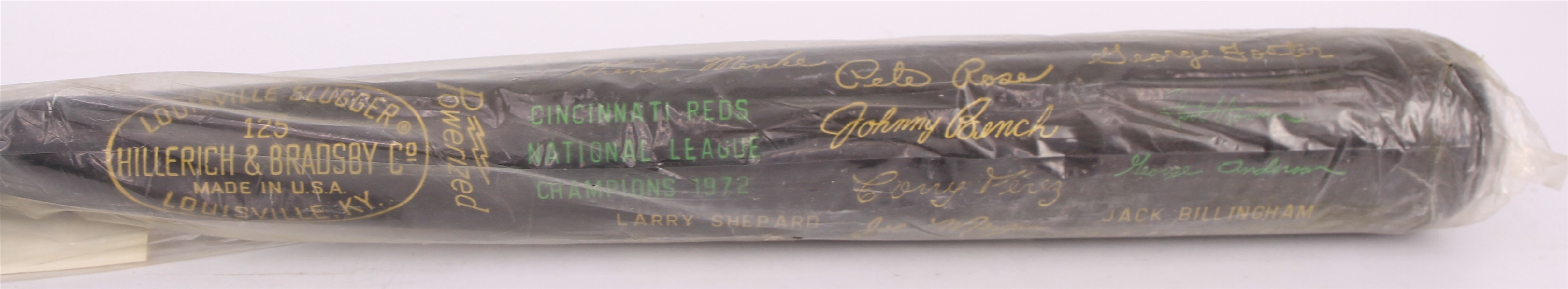 1972 Cincinnati Reds National League Champions H&B Louisville Slugger Commemorative Black Bat (MEARS LOA)