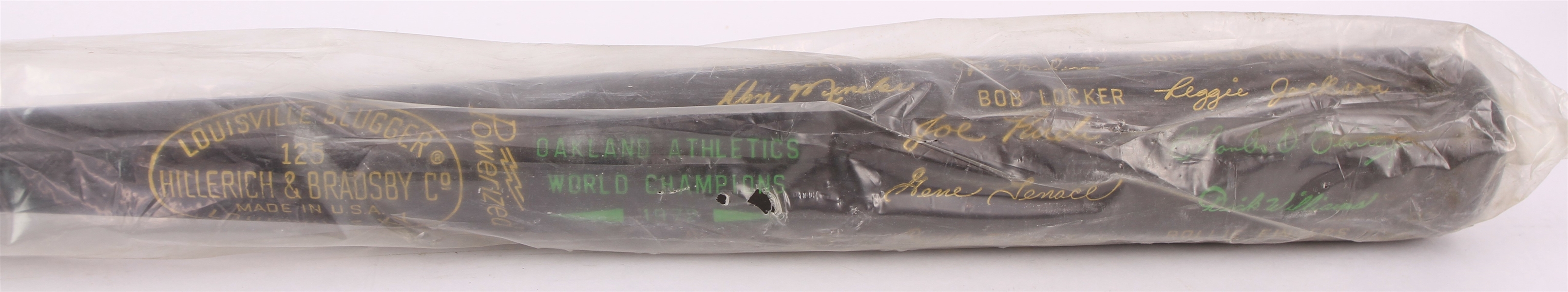 1972 Oakland Athletics World Champions H&B Louisville Slugger Commemorative Black Bat (MEARS LOA)
