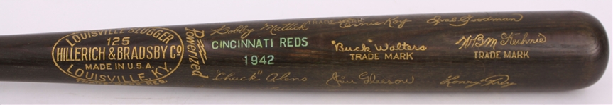 1942 Cincinnati Reds H&B Louisville Slugger Commemorative Black Bat (MEARS LOA)