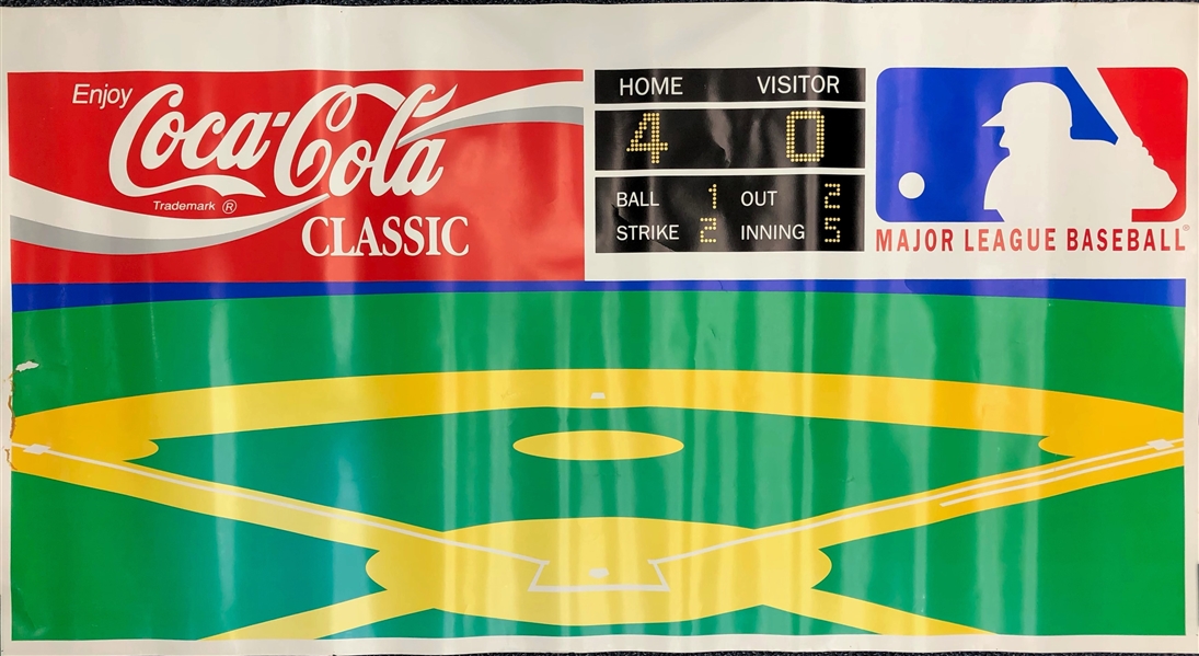 1980s Coca Cola MLB Scoreboard 41" x 75" Broadside