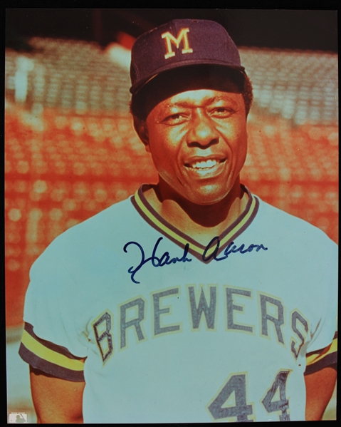 1990s Hank Aaron Milwaukee Brewers Signed 8" x 10" Photo (JSA)