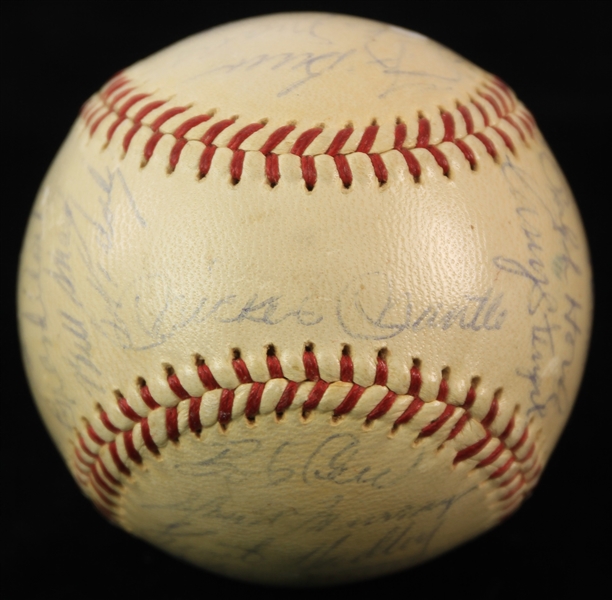1960 New York Yankees American League Champions Team Signed OAL Cronin Baseball w/ 30 Signatures Including Mickey Mantle, Roger Maris, Casey Stengel, Yogi Berra & More (JSA)