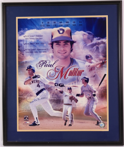 2004 Paul Molitor Milwaukee Brewers Signed 21" x 25" Framed Photo (JSA)