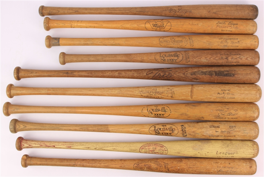 1950s-80s Store Model & Little League Model Bat Collection - Lot of 35 w/ Mickey Mantle, Ted Williams, Hank Aaron & More