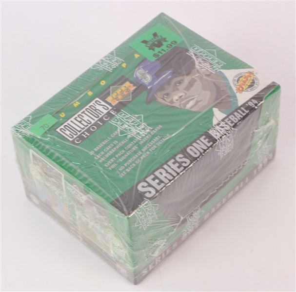 1994 Upper Deck Collectors Choice Series 1 Baseball Trading Cards Unopened Jumbo Box w/ 24 Packs 