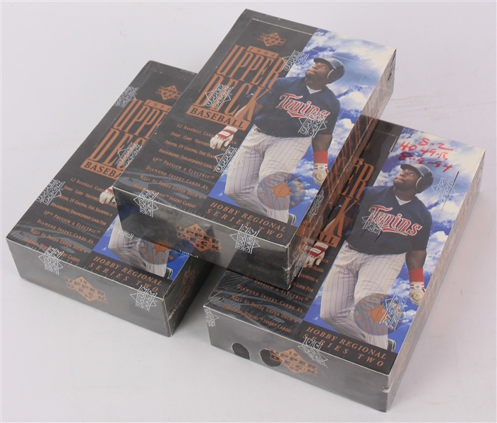 1994 Upper Deck Series 2 Baseball Trading Cards Unopened Central Region Hobby Boxes w/ 36 Packs - Lot of 3