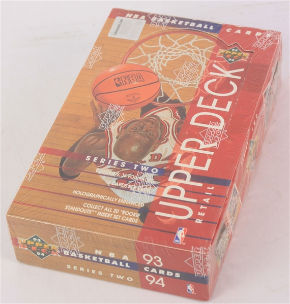 1993-94 Upper Deck Series 2 Basketball Trading Cards Unopened Retail Box w/ 36 Packs